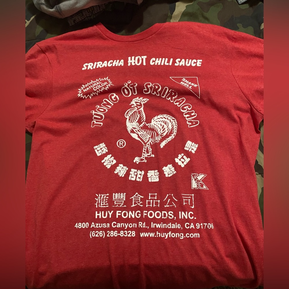 Huy fong foods red Siracha hot sauce shirt